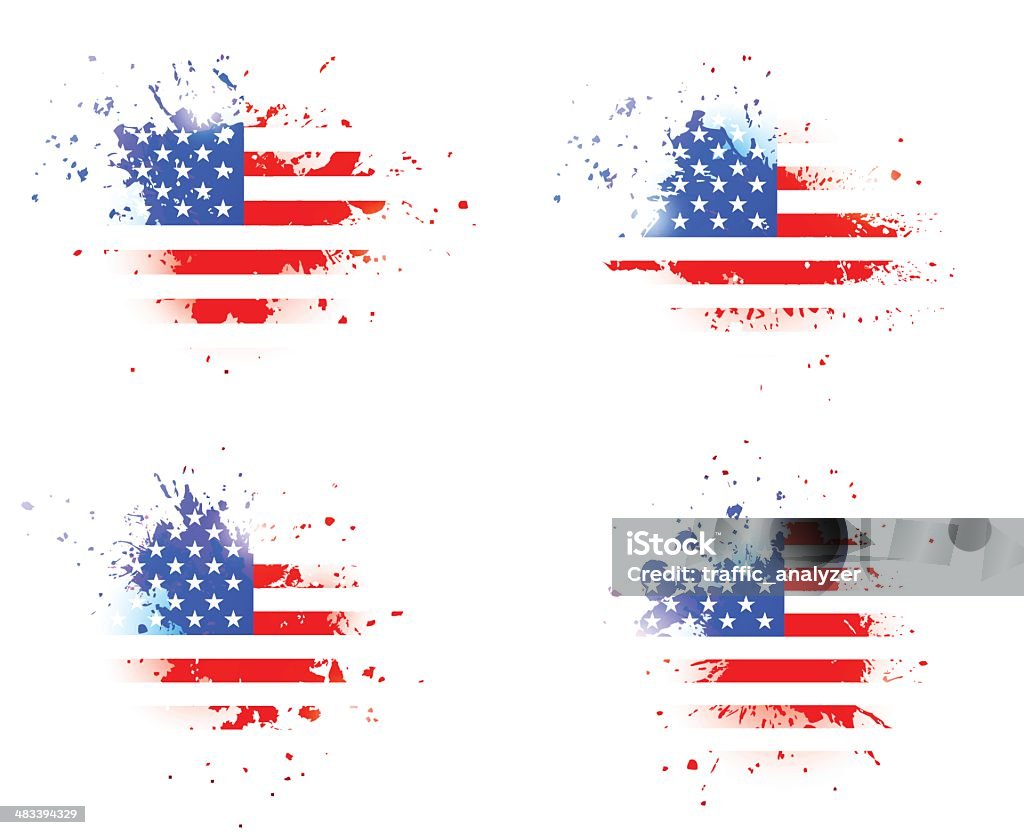 グランジを散りばめ、アメリカの旗 - しぶきのロイヤリティフリーベクトルアート