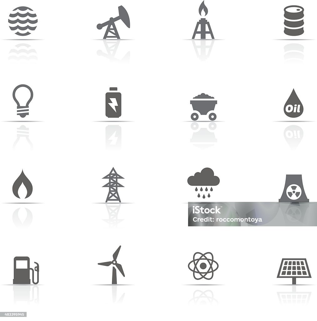 Zestaw ikon, energii i przemysłu - Grafika wektorowa royalty-free (Ikona)