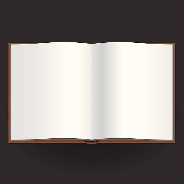 Vector blank open book vector art illustration