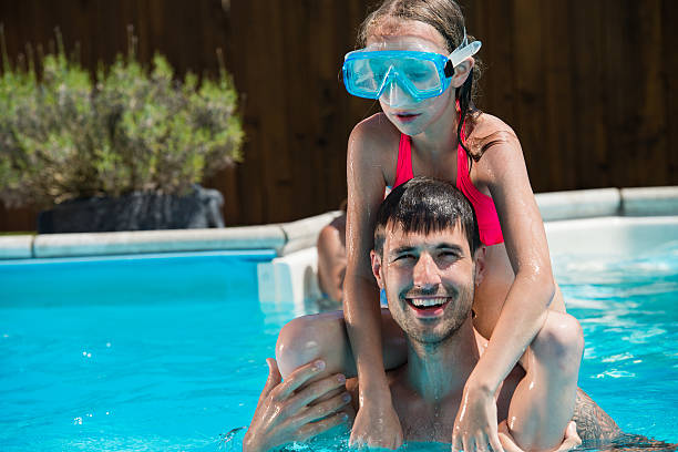 istock Father And Daughter In The Swimming Pool 483396590