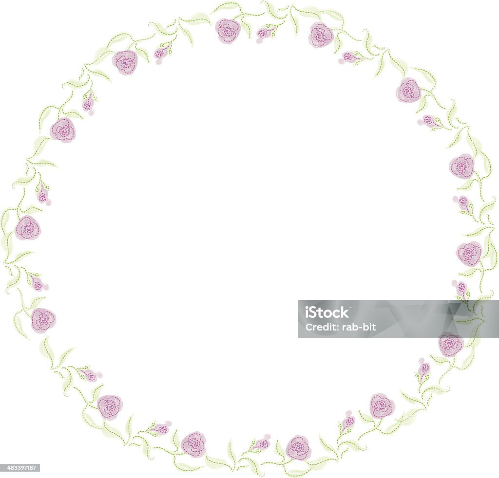 Ретро цветок Рама картины - Векторная графика Oil Pastel Drawing роялти-фри