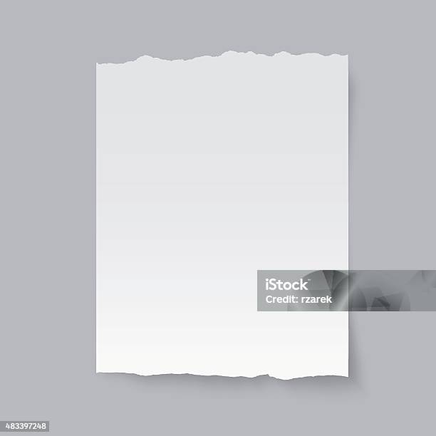 Vector Blank Sheet Of Torn Paper Stock Illustration - Download Image Now - Paper, At The Edge Of, Torn