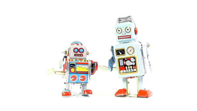 Retro tin toy robots