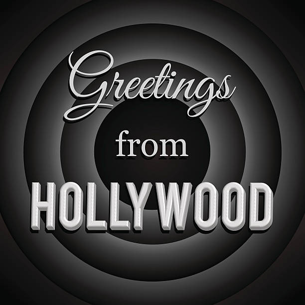 Greetings from Hollywood. Black and white vector art. hollywood stock illustrations