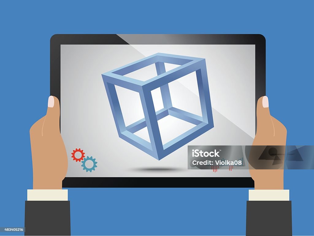 Computer Cube Concept Cube Concept Project Stock Illustration - Download Image Now - 2015 ...