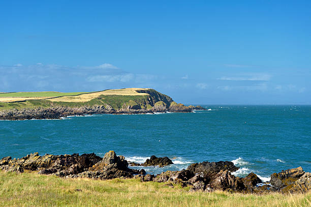 solway firth побережье из остров whithorn в шотландии - wigtownshire стоковые фото и изображения