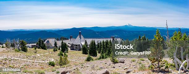 Timberline Lodge From Mount Hood Oregon Summer No Snow Panoramic Stock Photo - Download Image Now