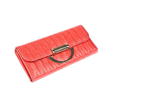 istock Red women purse isolated on white background 483409946