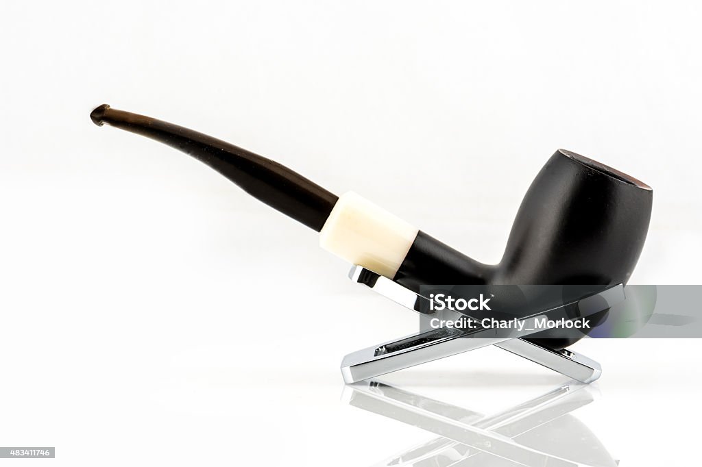 smoking pipe isolated on white background, with space for text 2015 Stock Photo