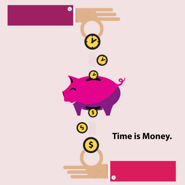 istock Time is money piggy bank. 483412108