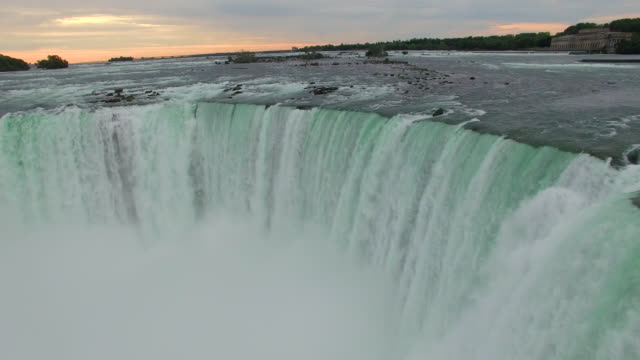 Aerial of Niagara Falls At Sunrise