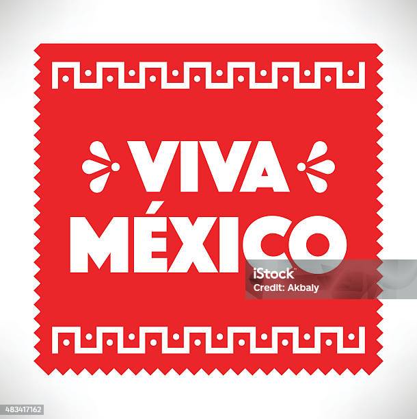 revolución ventilador Macadán Papel Picado Viva México Stock Illustration - Download Image Now - Flag,  Vector, Art And Craft - iStock