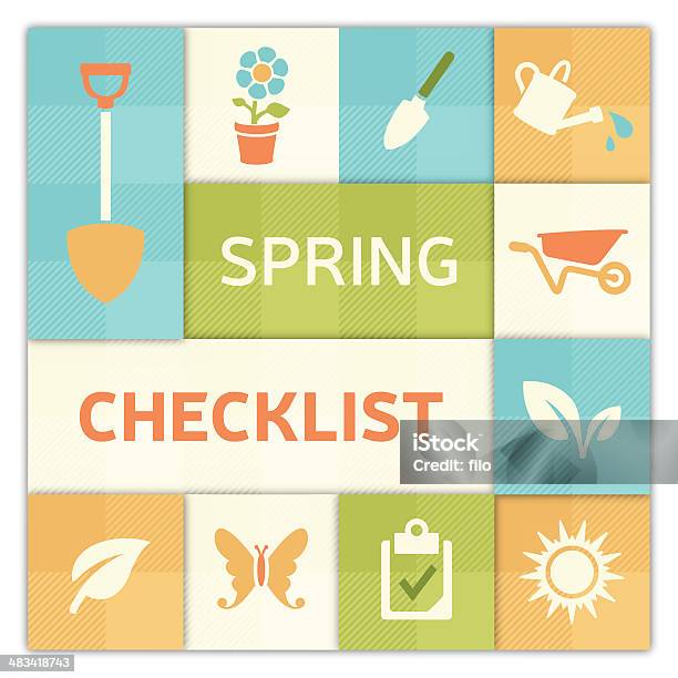 Spring Time Checklist Spring Checklist Background Stock Illustration - Download Image Now ...