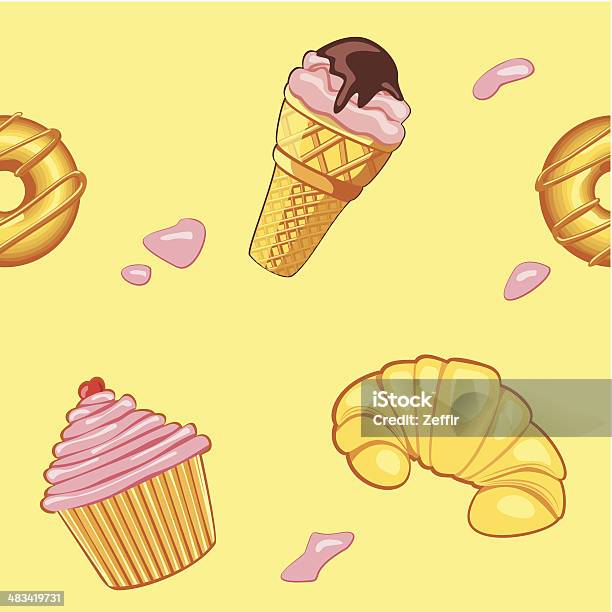Muster Mit Desserts Stock Vektor Art und mehr Bilder von Croissant - Croissant, Dessert, Einzelner Gegenstand