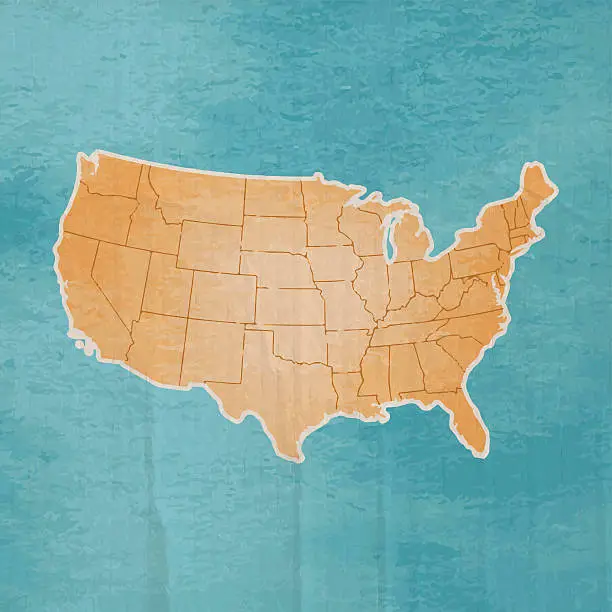 Vector illustration of USA watercolor map