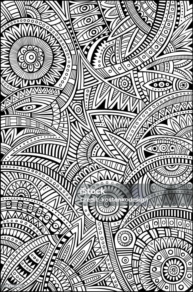 Fond abstrait tribal ethnique - clipart vectoriel de Abstrait libre de droits