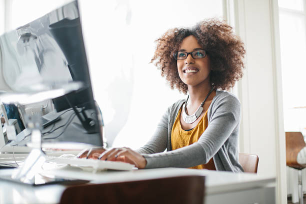 istock Candid portrait of a young women working 483420355