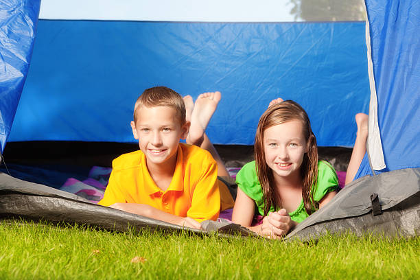 istock Young Children Having Fun in Tent Camping Trip 483421343