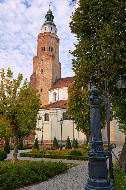 istock Former pump and the parish church 483421520