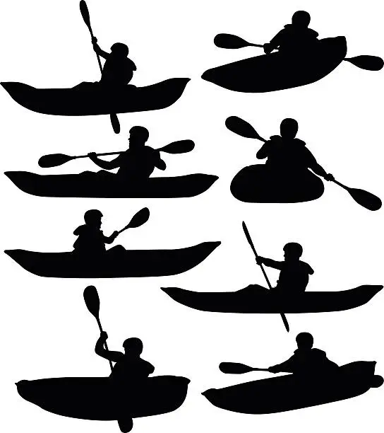 Vector illustration of Rafting and Kayaking