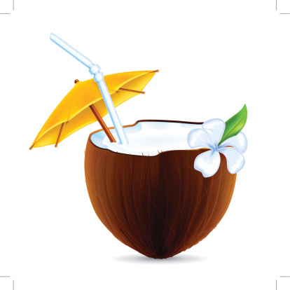 Coconut Cocktail. Eps10 vector illustration contains transparency and blending effects.