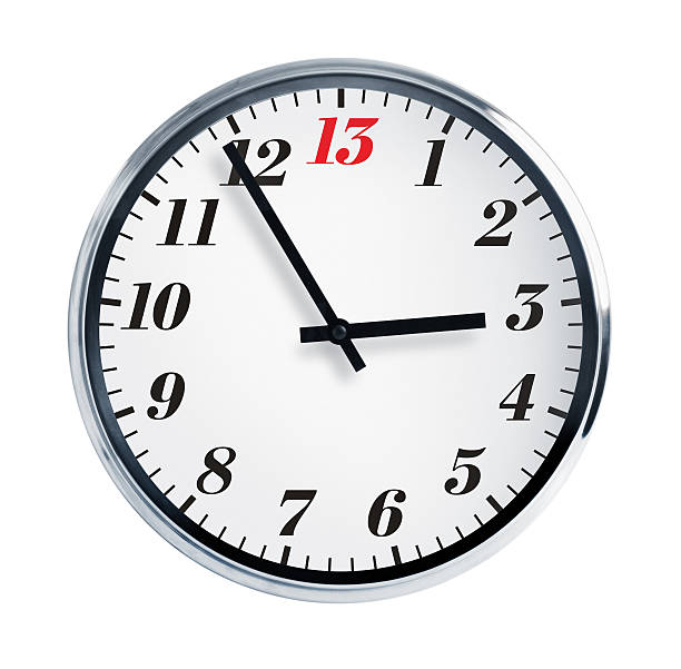 Five to thirteen hours Five to thirteen hours on the wall thirteen days stock pictures, royalty-free photos & images