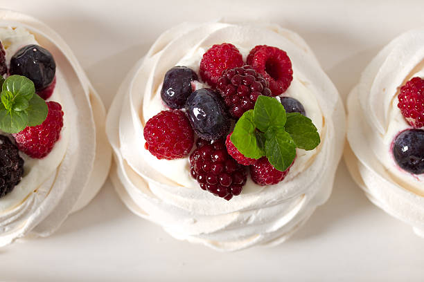 Meringue and red fruits dessert - Pavlova
