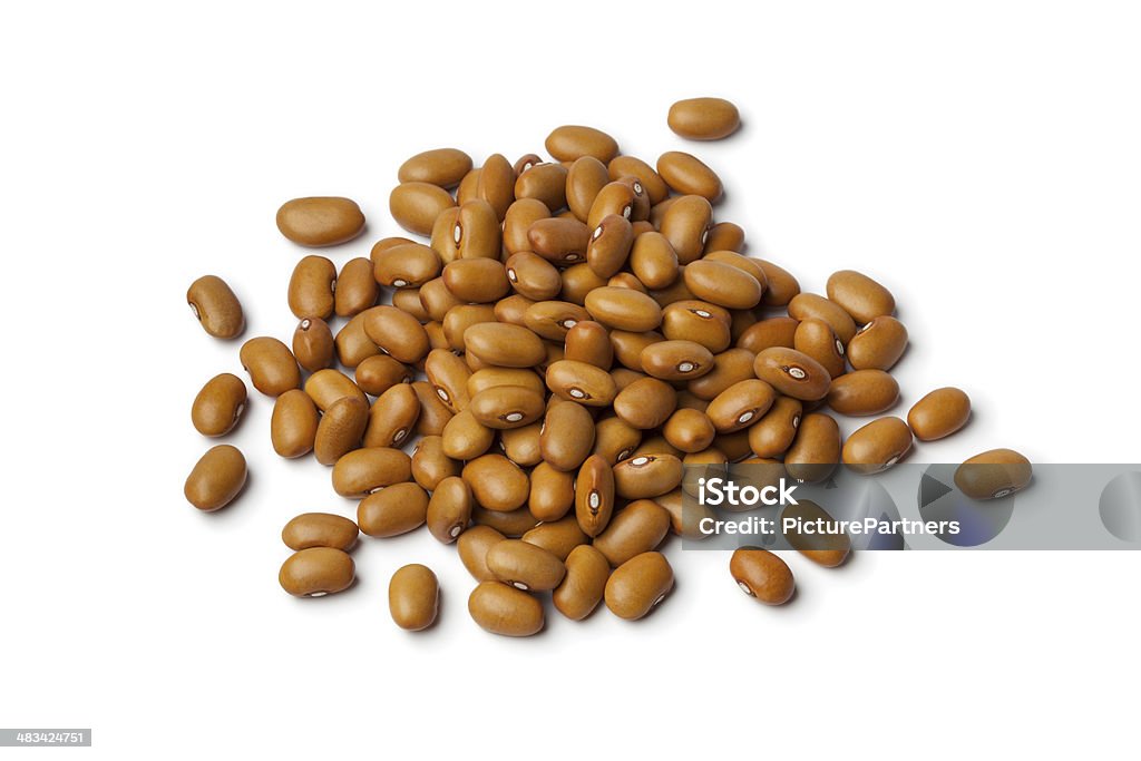 Brown beans Brown beans on white background Brown Bean Stock Photo