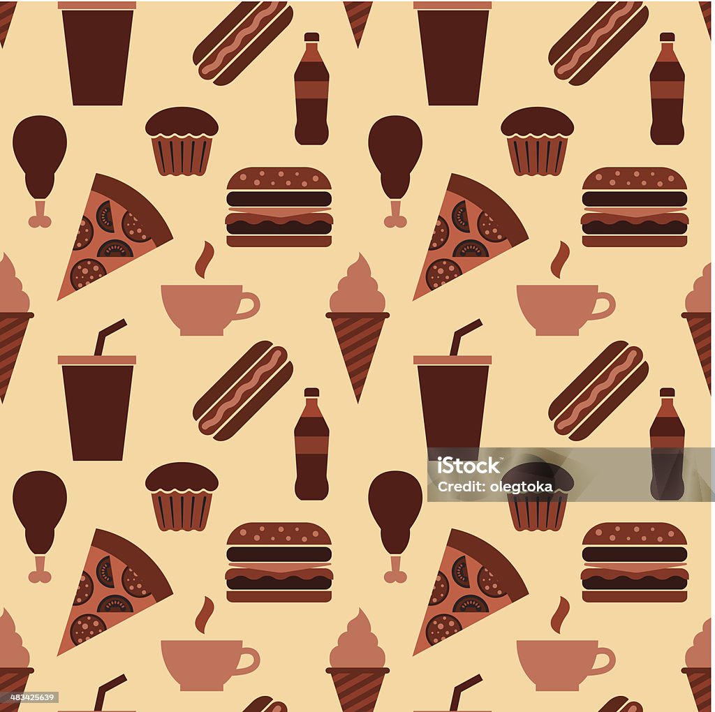 Fast Food Stock Pattern Fast Food Seamless Pattern Stock Illustration - Download Image Now ...
