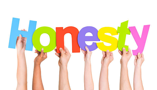 istock Diverse People's Arms Raised Holding Word Honesty 483425895