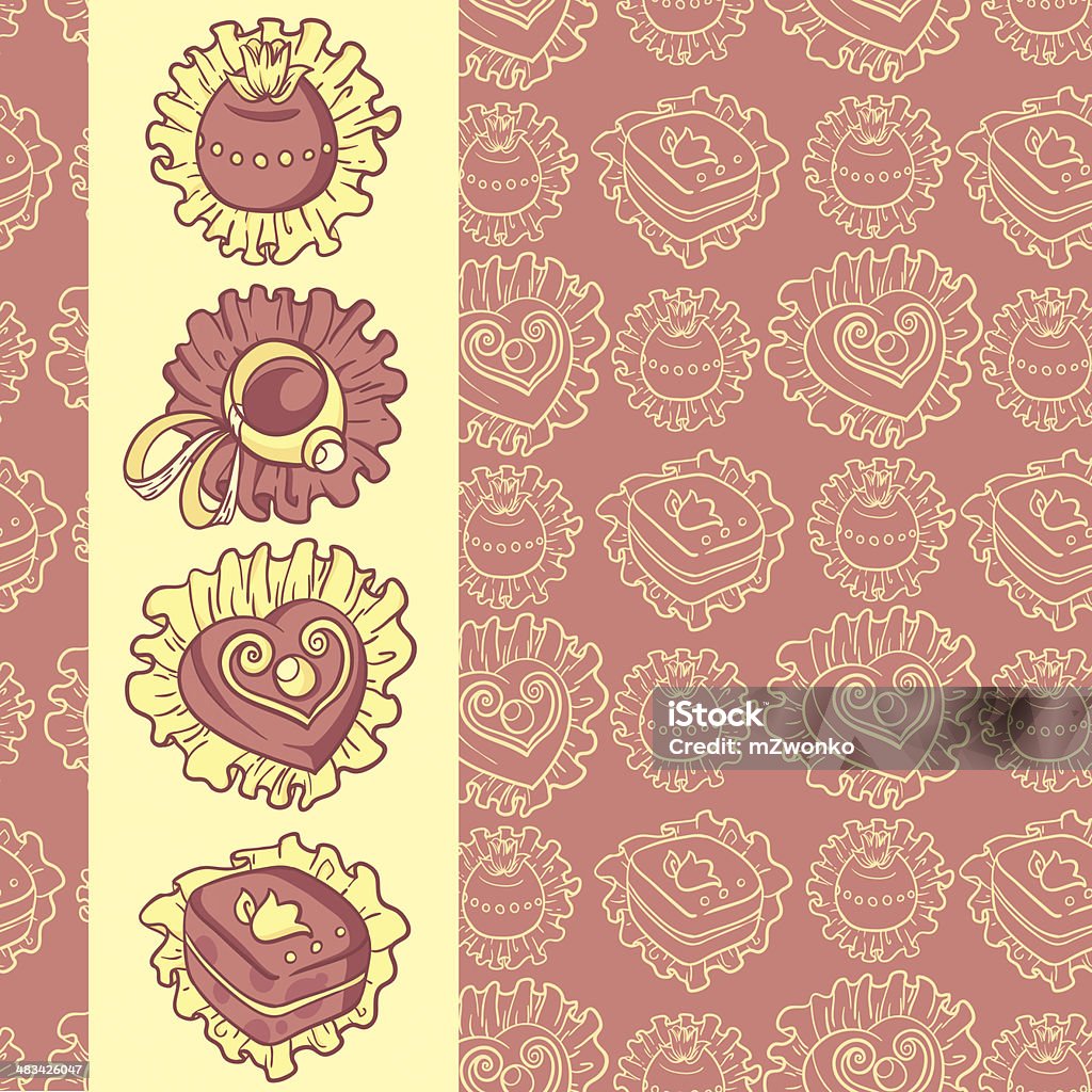 Brown Pattern Sweets Chocolate Sweets Pattern Card Background Stock Illustration - Download ...