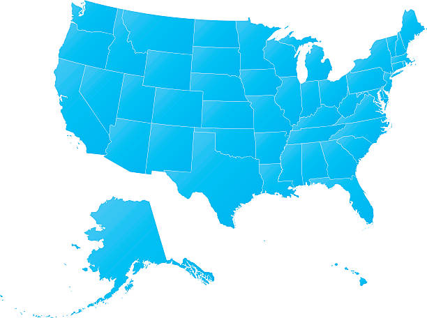 istock Highly detailed map of the USA - all states outlined 483426501