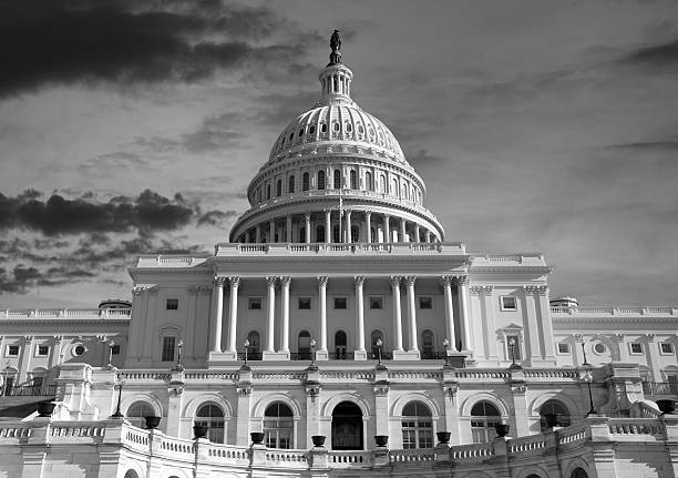 istock US Capitol Sunset Sky in Black and White 483429452