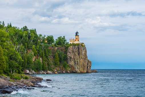This is the Split Rock Lighthouse in the North Shore of Lake Superior in Minnesota.