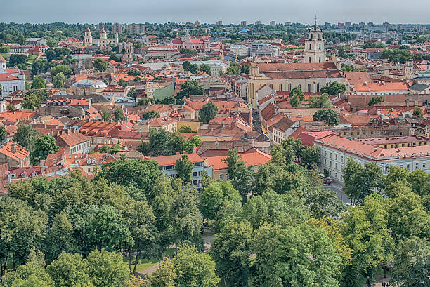 istock Aerial view of Old Town in Vilnius, Lithuania 483435310