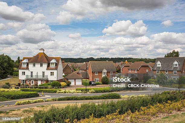 Residential Houses In Kent Stock Photo - Download Image Now - Two Car Garage, 2015, Balcony
