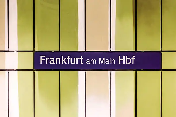 S-Bahn Sign Frankfurt am Main at the wall