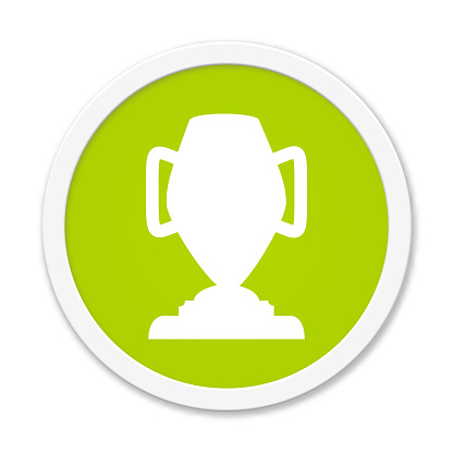 Modern isolated green Button with symbol showing trophy