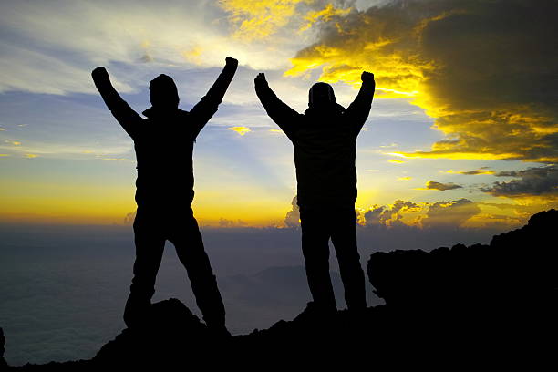 istock Guys on the top of the mountain 483442878