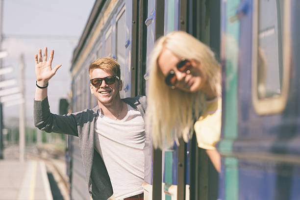 istock Couple Leaving for Vacation with Train 483447701