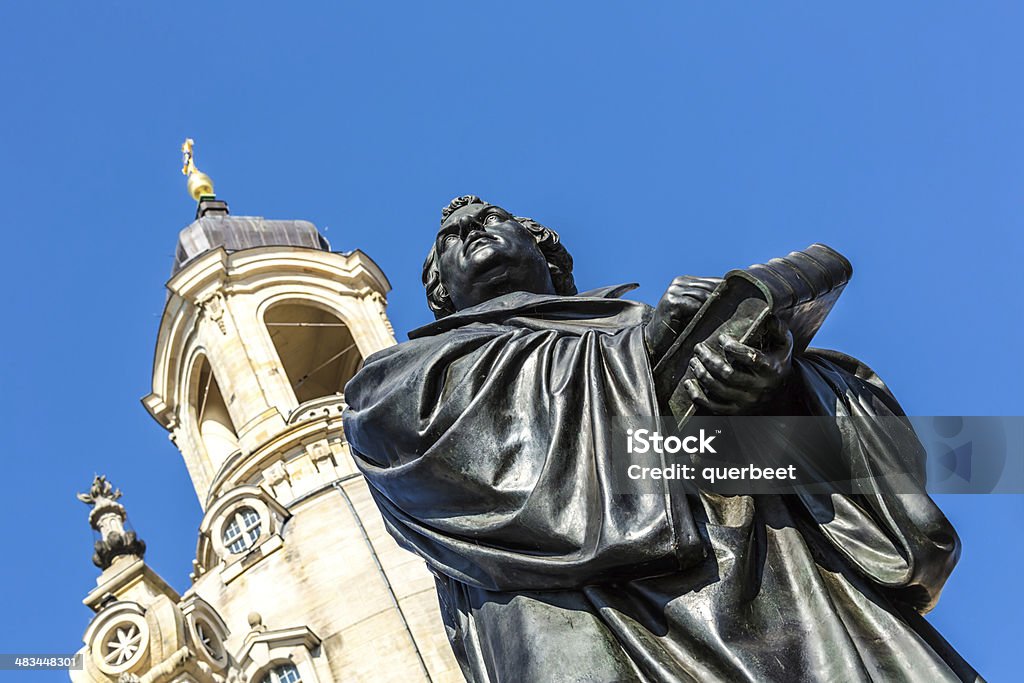 Martin Luther-statue in Dresden - Lizenzfrei Außenaufnahme von Gebäuden Stock-Foto