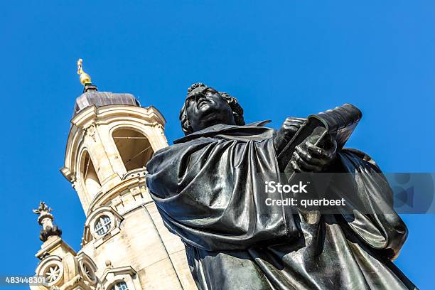 Martin Luther Statue In Dresden Stock Photo - Download Image Now - Ancient, Baroque Style, Bible