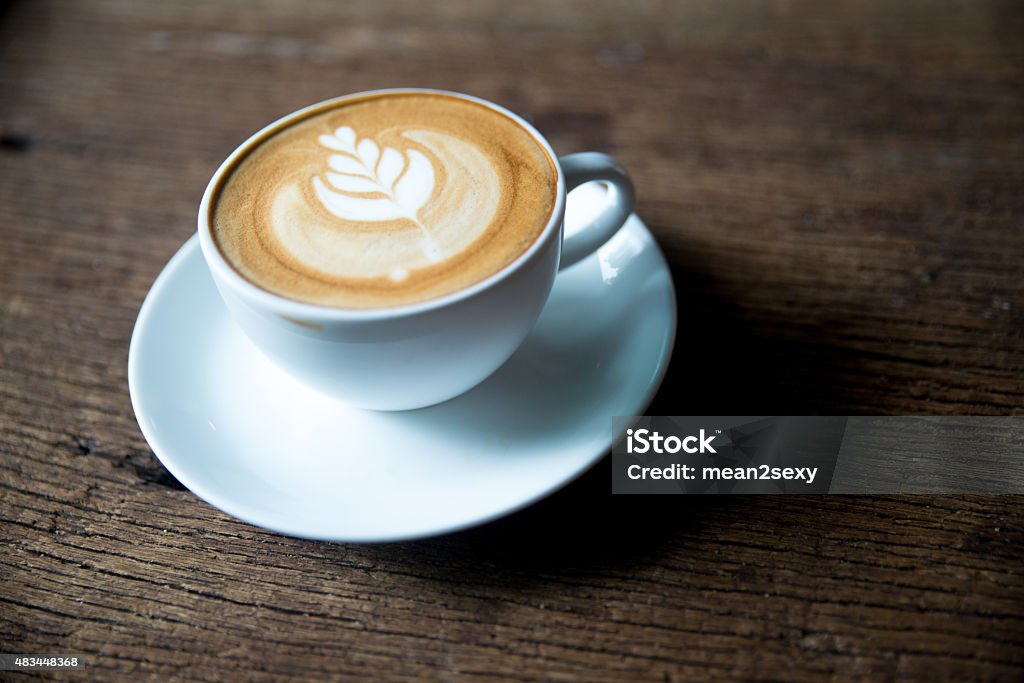 Flatwhite Coffee flatwhite coffee in the morning Froth Art Stock Photo