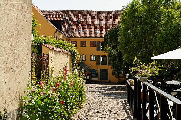 Daneses tradicionales casas de colores - foto de stock