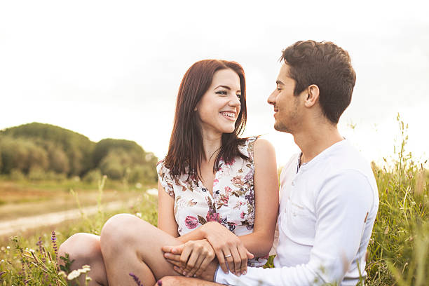 istock Romantic couple in wheat field 483448438