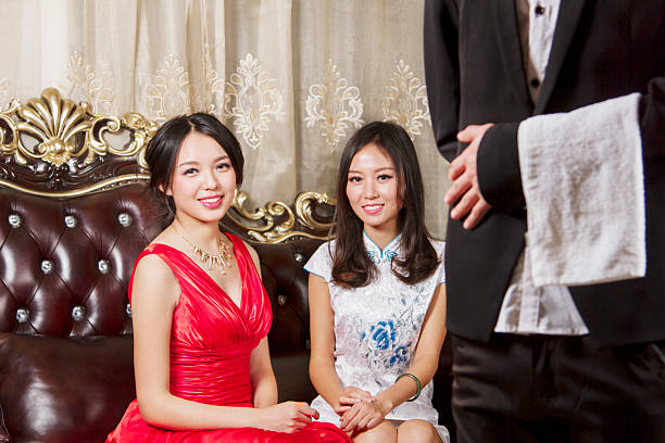 Young people wearing suits