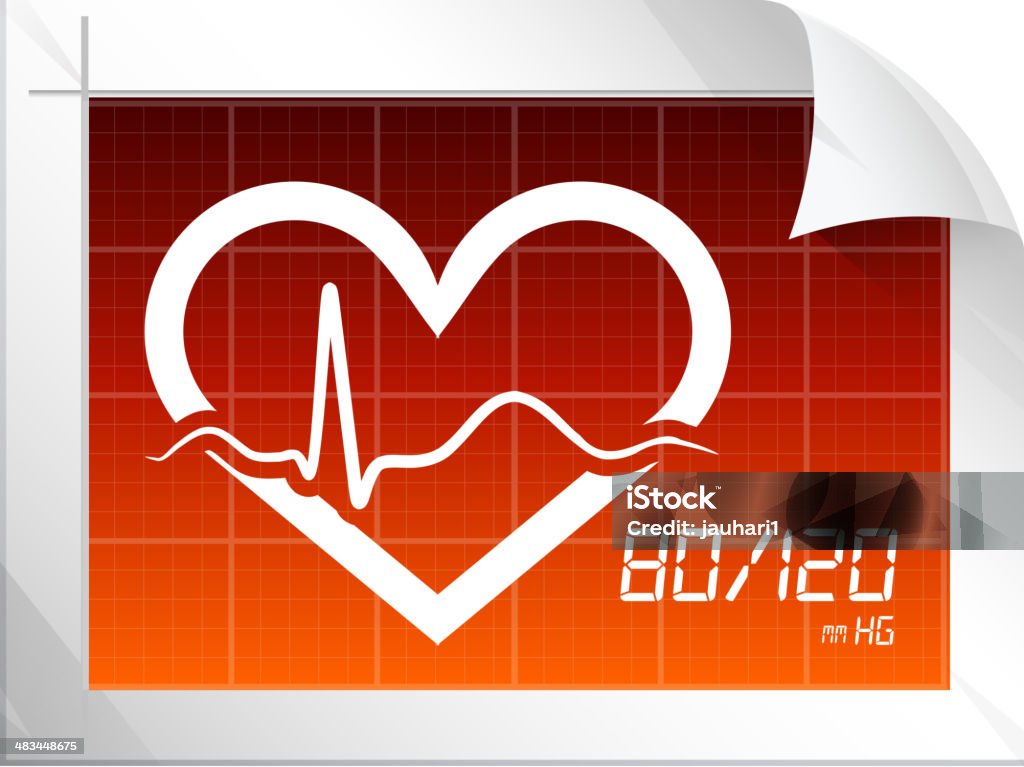 Simbolo cuore ECG - arte vettoriale royalty-free di Cartella clinica