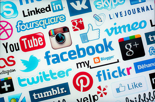 Social media logos stock photo