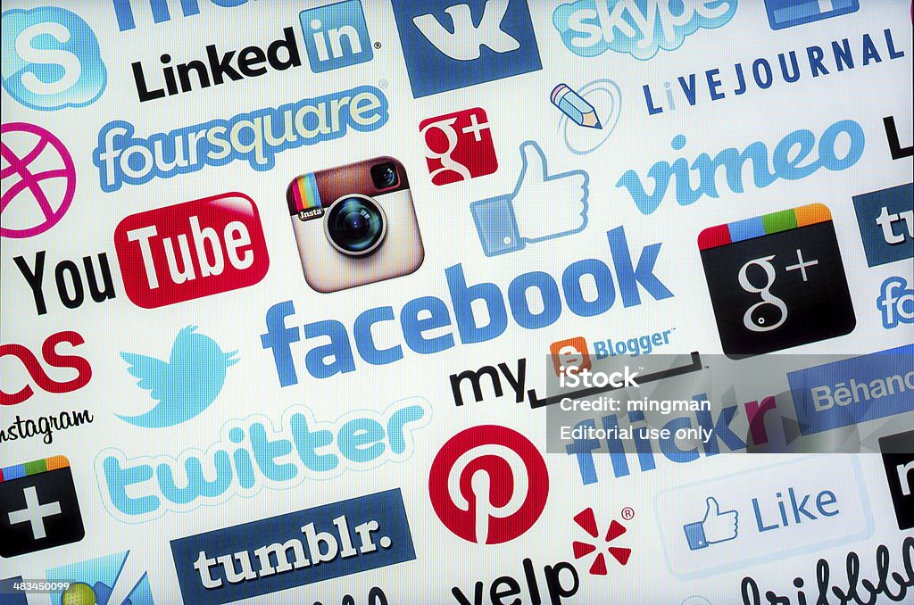 Logótipos de redes sociais - Royalty-free Ilustração Foto de stock