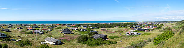 Holiday villas at the Danish west coast stock photo